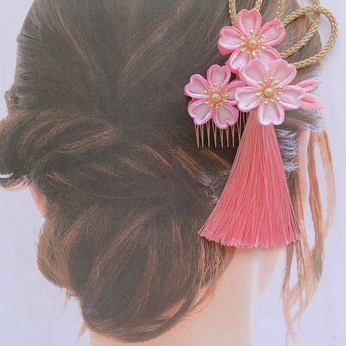 豪華高級 花嫁かんざし キラキラボールとお花 japanese 掠める hairpin