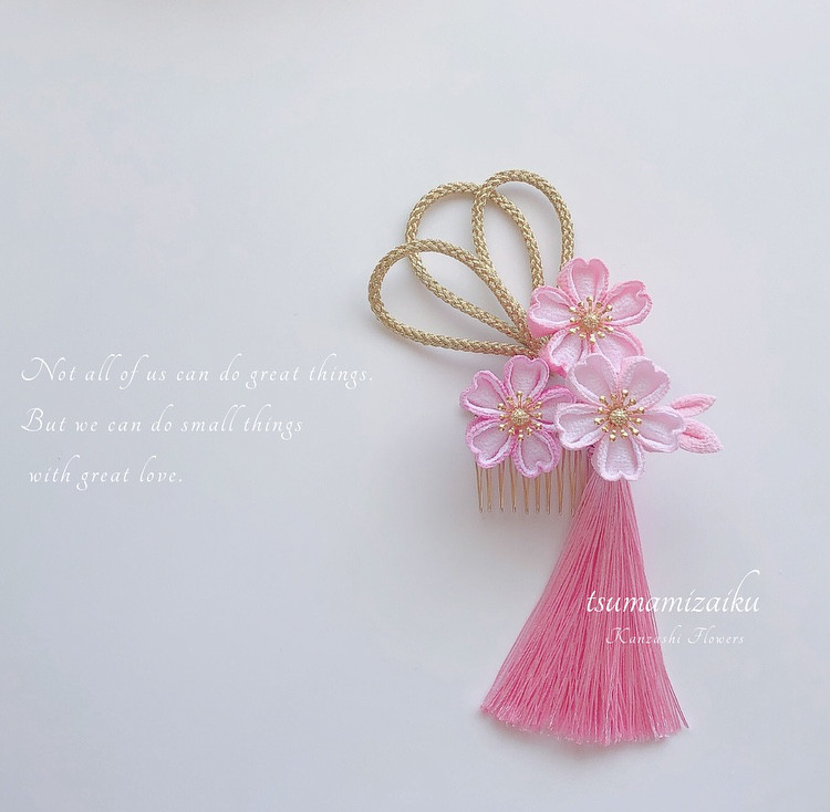 人気の桜 つまみ細工髪飾り 振袖 成人式前撮り 七五三 卒業式 袴 着物ヘア 和装かんざし 花簪 さくら サクラ ピンク