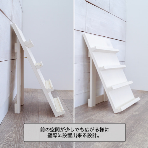 軽量折り畳み什器30 4段 【受注】【抗菌白】白 他2０色 アクセサリー 棚 棚・シェルフ・ラック 素朴木工『シアクロ』  通販｜Creema(クリーマ) 15690455
