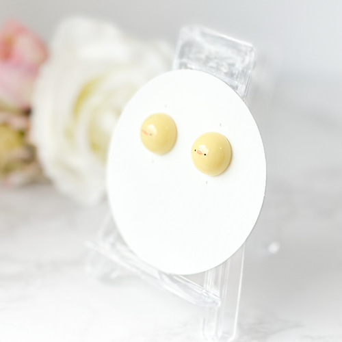 ぷっくり可愛いまんまるひよこ】ヒヨコ ひよこ ピアス イヤリング 