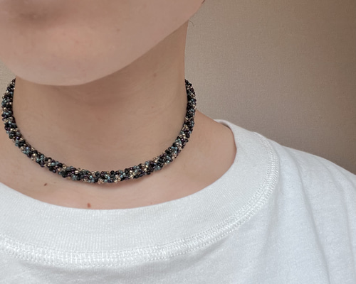 ロープ編みビーズチョーカ(太) チョーカー ぽんchan 通販 15690755