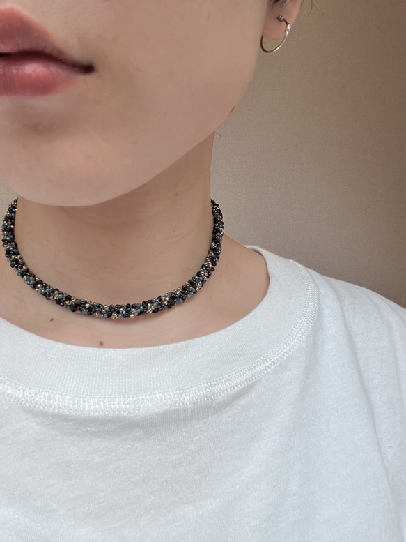 ロープ編みビーズチョーカ(太) チョーカー ぽんchan 通販 15690755