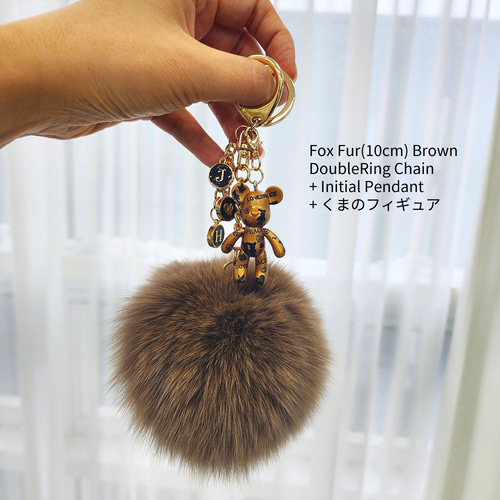 5~10cm ミンクファー 刻印 かばん飾り 革タッセル バッグチャーム