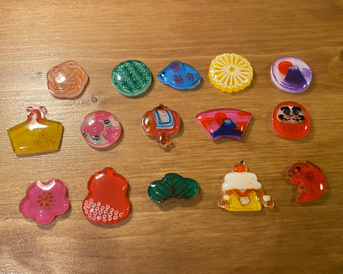 【ハンドメイド】プラ板 ハンドメイド プラ板 和柄 15個 その他アクセサリー amamihime