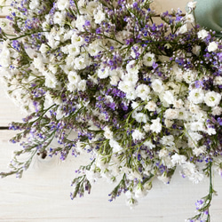 ♡母の日限定発送♡ブルーウェーブと白いお花たちのハーフリース 3枚目の画像