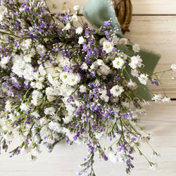 ♡母の日限定発送♡ブルーウェーブと白いお花たちのハーフリース 4枚目の画像