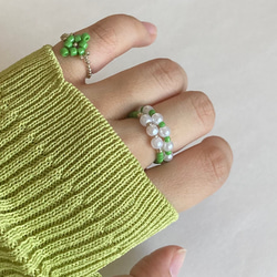 ハンドメイド 人形型リング 淡い緑 ハンドメイド 人形型リング 淡い緑 ハンドメイド 人形型リング 淡い緑