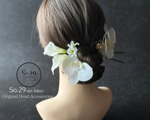 kana ヘアアクセサリー パール ボタニカル シンプル ヘッド
