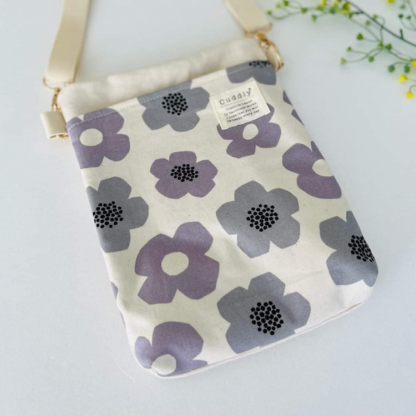 ☆ハンドメイド☆花柄生地と帆布のサコッシュ☆ショルダーバッグ