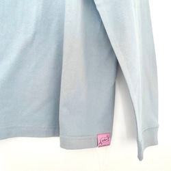 手染めパッチワークのロングTシャツ / パステルパープル×タイダイ Sサイズ ユニセックス 4枚目の画像