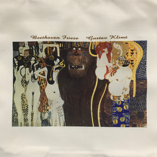 クリムト ベートーヴェン フリーズ（部分）ポリキャンバストートバッグ