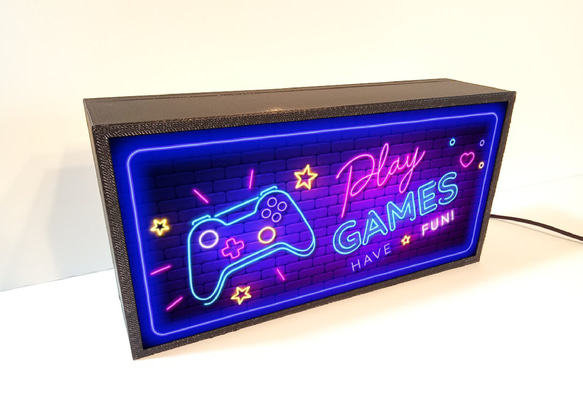 Eスポーツ ゲーム プレイゲーマー ゲームセンター ゲームルーム ミニチュア サイン 看板 置物 雑貨 ライトBOX 4枚目の画像