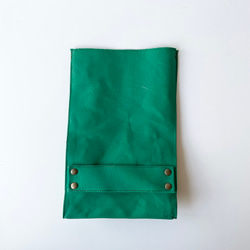 紙袋みたいな帆布バッグ(グリーン)　ハンドバッグ　バッグインバッグ　差し色 3枚目の画像