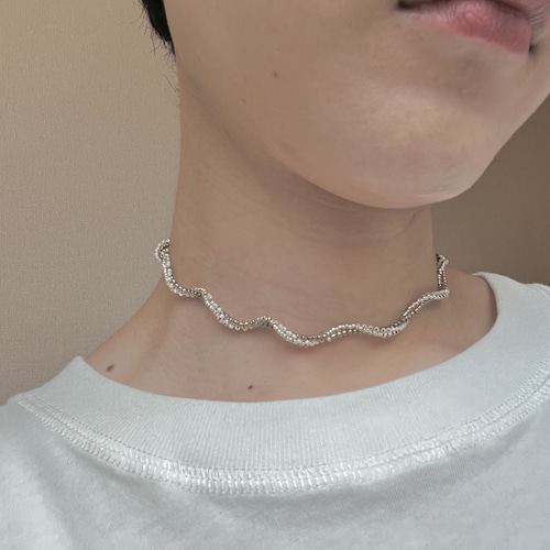 ツイスト編みビーズチョーカー チョーカー ぽんchan 通販 15692308