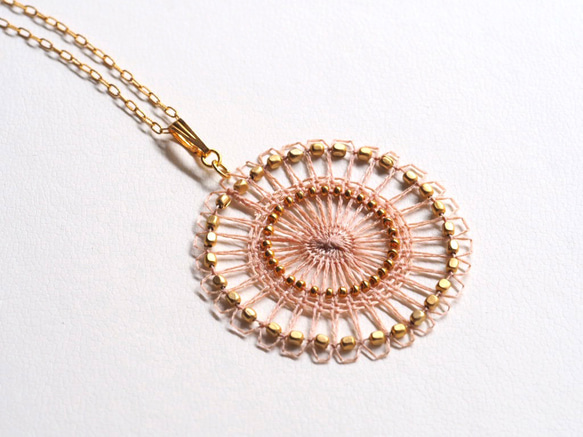 ニャンドゥティネックレス 草木染め（桜）14kgf ネックレス