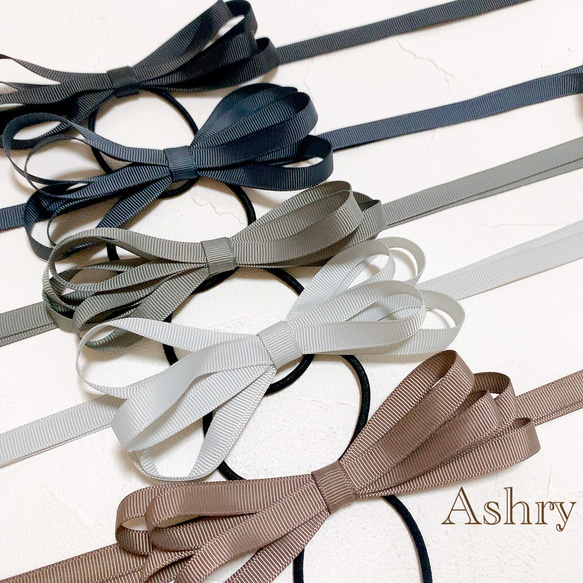 18・ハンドメイド☆ヘアゴムたらりんリボンポニーオーブラック