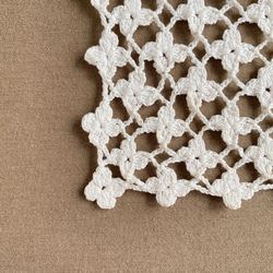 手編み＊選べる２色♢フェンスの向こうのちいさな花　アンティークアイボリー／ホワイト　クロッシェレース　ドイリー 11枚目の画像
