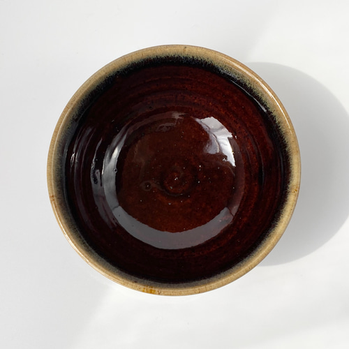 栗色の飯茶碗 【手仕事 民藝 和 陶器】 茶碗・めし碗 酒津焼