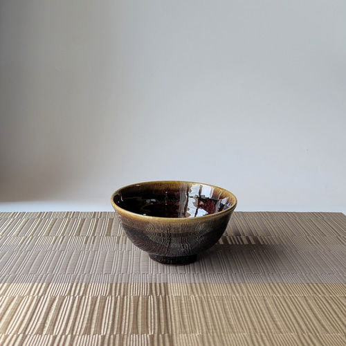 栗色の飯茶碗 【手仕事 民藝 和 陶器】 茶碗・めし碗 酒津焼 kazu