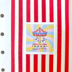 ミニチュアタペストリー 「merry go round × Red stripe」ミニシール付き 3枚目の画像