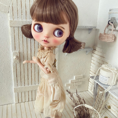 ミニチュア ドールハウス 背景ボード 壁 床 シャビー ブライス