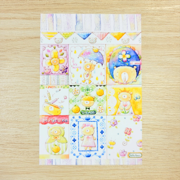 自分ツッコミくま ポストカード 11枚セットと、5枚セット×2 くまラッシュ！ ポストカード 2枚セット ポストカード ぷちぽんむ