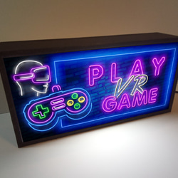 ゲーム VR バーチャル プレイ 対戦 ゲームセンター ミニチュア サイン ランプ 看板 置物 雑貨 ライトBOX 3枚目の画像