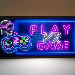 ゲーム VR バーチャル プレイ 対戦 ゲームセンター ミニチュア サイン ランプ 看板 置物 雑貨 ライトBOX 2枚目の画像