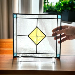 【大サイズ】　ステンドグラス　パネル　額付き ステンドグラス パネル 『ダリア』 | iichi 日々の暮らしを心地よく