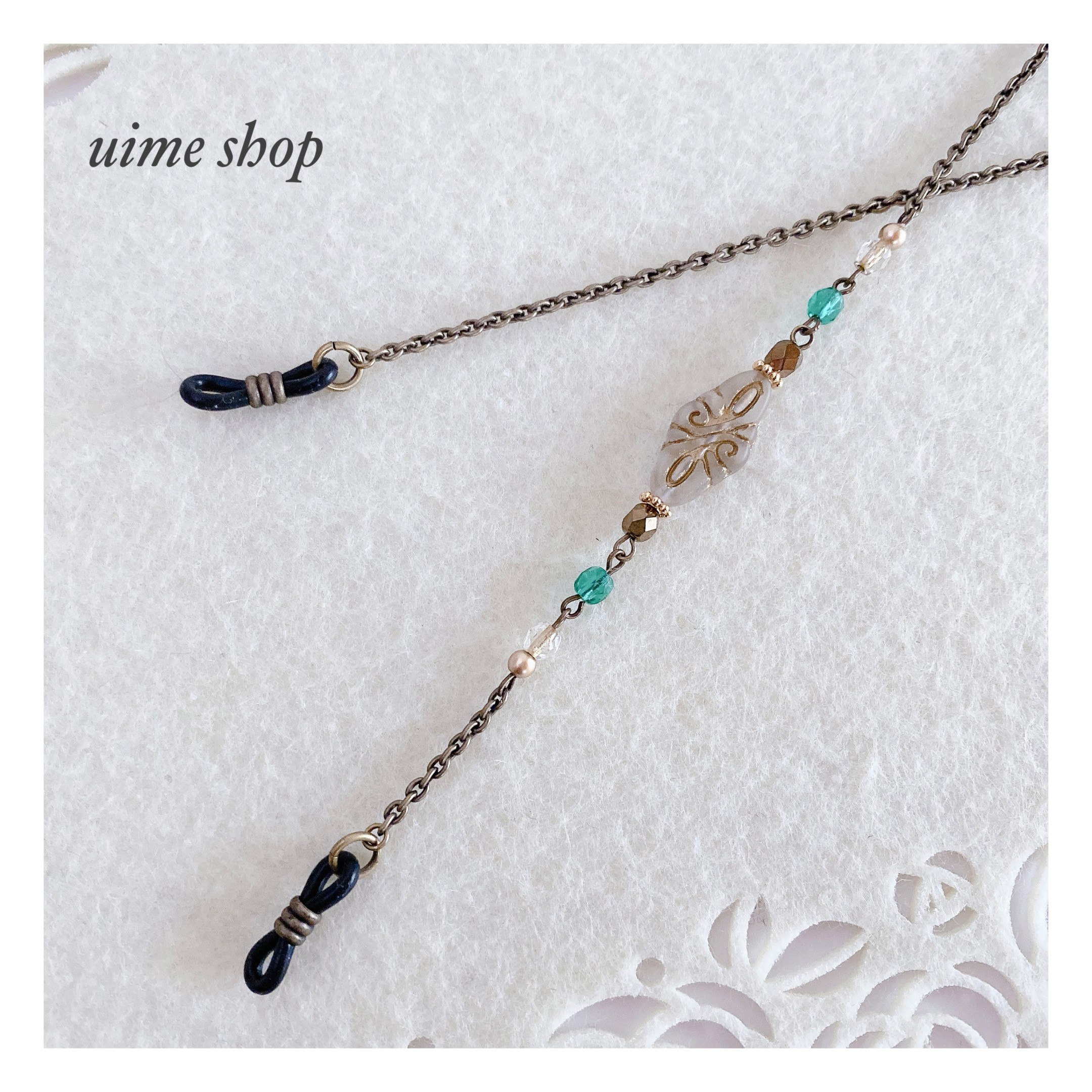 ♪650 ❤️ アンティーク　ビーズ　マスクチェーン　メガネチェーン　ハンドメイド ♪ ❤️ アンティーク ビーズ マスクチェーン メガネチェーン