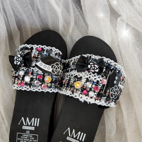 ツイードデコ サンダル サンダル CoCoNANA 通販 15693040｜Creema