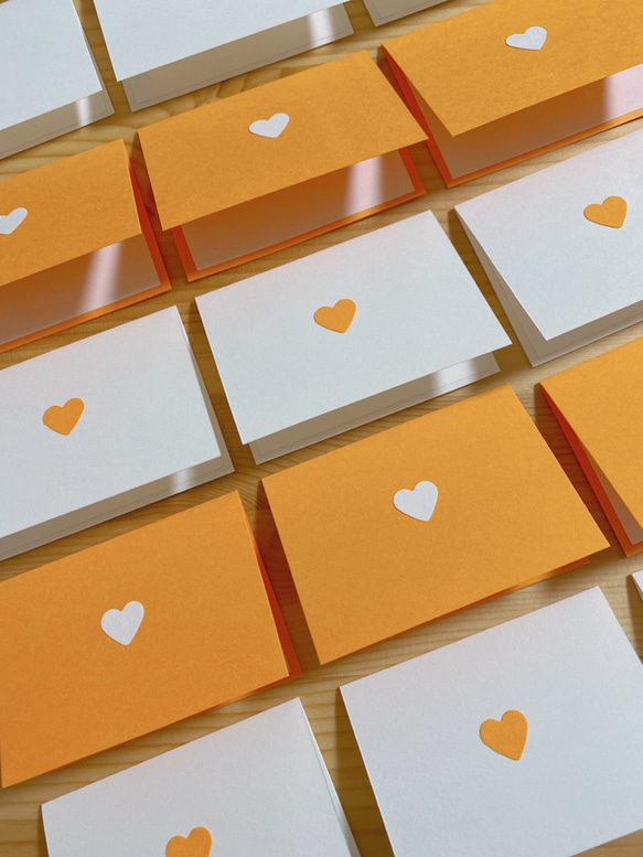 メッセージカード ミニカード 20枚 暖色系 オレンジ メッセージカード