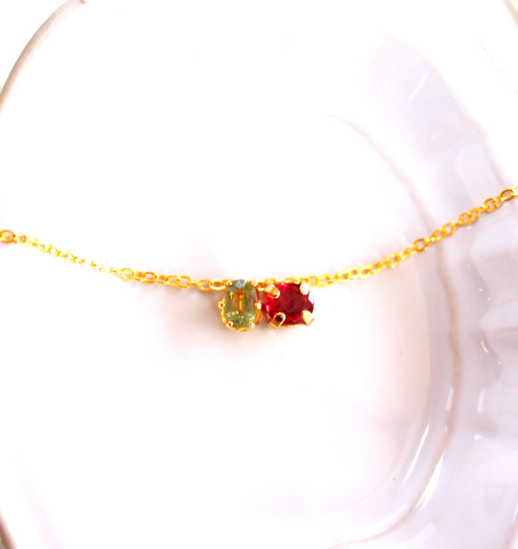 - choi kawa -k10+k18gp Green Sapphire & Ruby Necklace 1枚目の画像