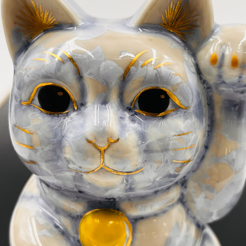 京焼・清水焼 花結晶ー招き猫(銀藤) 招き猫 京焼・清水焼窯元 陶あん