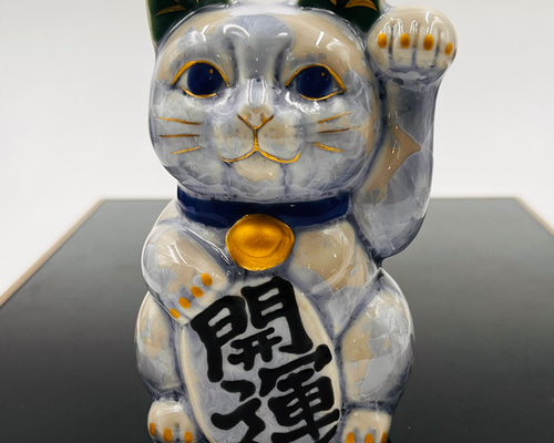 陶あん　花結晶招き猫 楽天市場】京焼 清水焼 陶あん 花結晶 招き猫（青） : 京焼・清水焼 陶