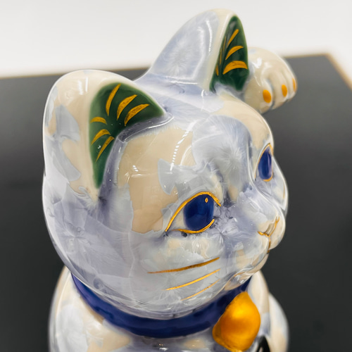京焼・清水焼 花結晶ー招き猫(銀藤) 招き猫 京焼・清水焼窯元 陶あん