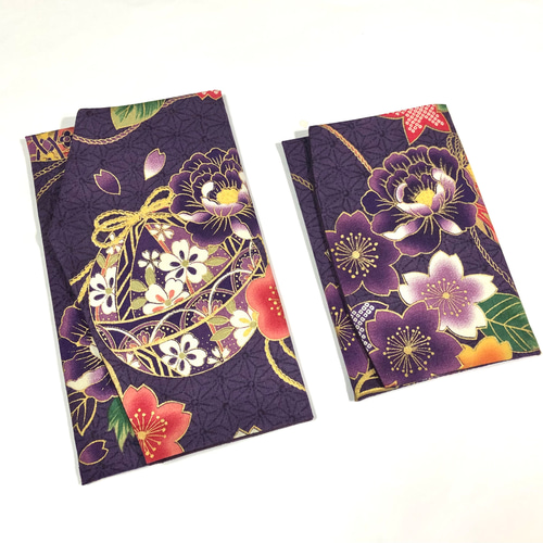 慶弔両用袱紗◇麻の葉に手鞠の袱紗 セミハード ご祝儀袋・袱紗（ふくさ