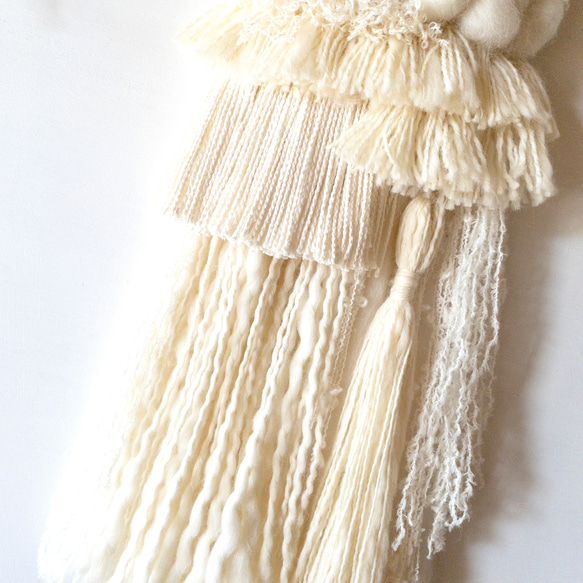 [獨一無二的物品] 浮木編織掛毯“牛奶色掛毯。 t&#39;』 第3張的照片