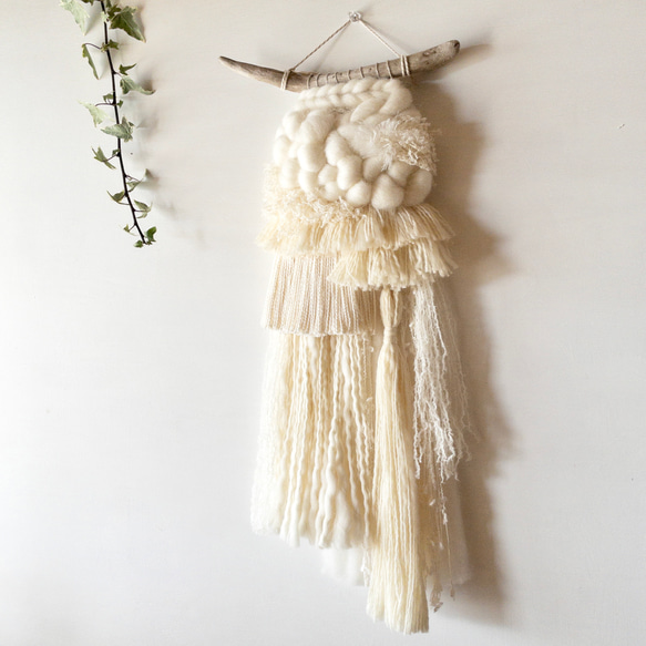[獨一無二的物品] 浮木編織掛毯“牛奶色掛毯。 t&#39;』 第6張的照片
