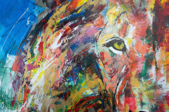 Title "LION" contemporary paint 第5張的照片