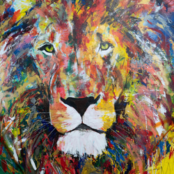 Title "LION" contemporary paint 第4張的照片