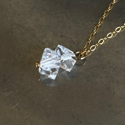 NY ハーキマーダイヤモンド 14kgf ネックレス 5枚目の画像