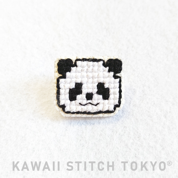 パンダ【ブローチ】バッチ バッジ ぱんだ 動物園 動物 刺繍 かわいい