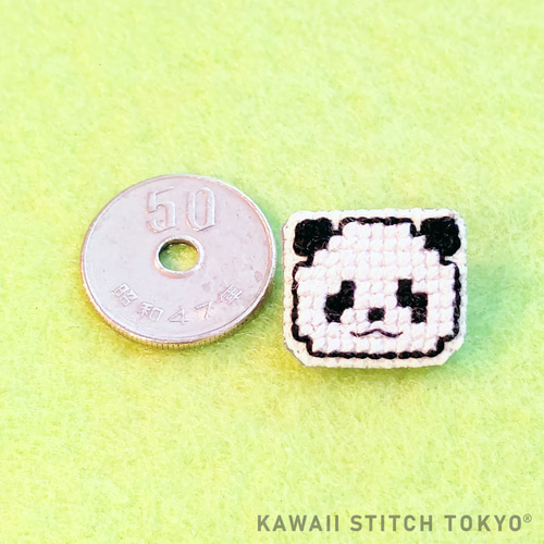 パンダ【ブローチ】バッチ バッジ ぱんだ 動物園 動物 刺繍 かわいい