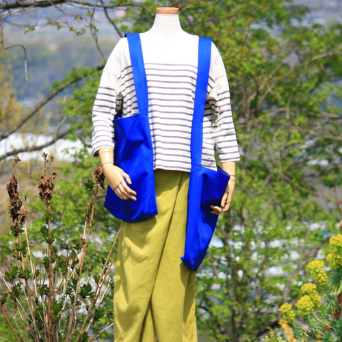 ワンハンドル スクエアバッグ(ロング) ロイヤルブルー ショルダー  