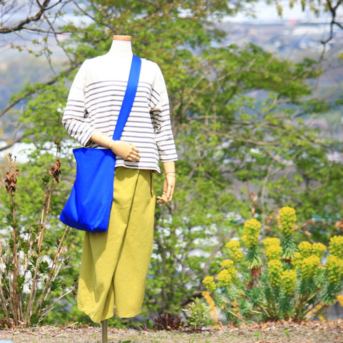 ワンハンドル スクエアバッグ(ロング) ロイヤルブルー ショルダー  
