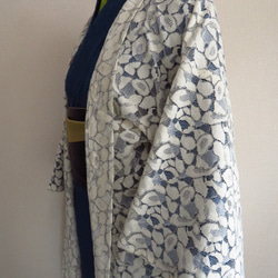 ういちゃん様ご専用ページ　オートクチュールドレスで使用する日本製高級レースで作製した、グレーのコードがおしゃれな長羽織 6枚目の画像