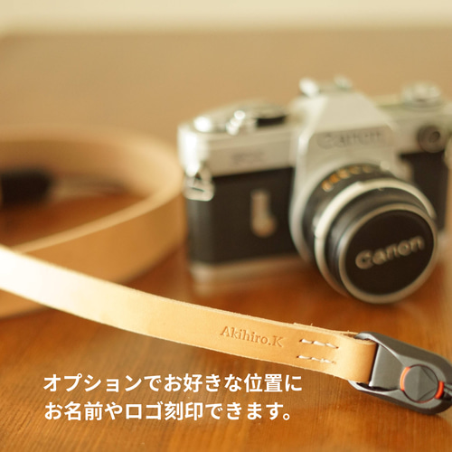 本革ヌメ革ストラップ 生成りナチュラル 真鍮 長さ指定可能 本革カメラストラップ 生成りナチュラル昭南ベンズ極 厚 スマホアクセサリー
