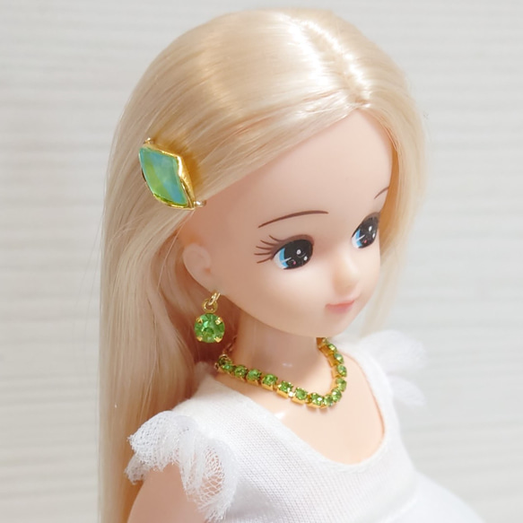リカちゃん用ドールピアス ネックレス セット#5 （リカちゃん☆ドール 