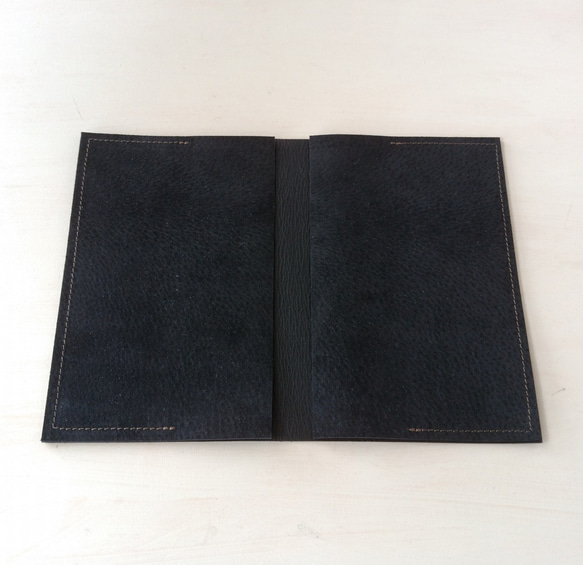 ピッグスキンの段差のできないノートカバー (A6専用) ブラック 6枚目の画像